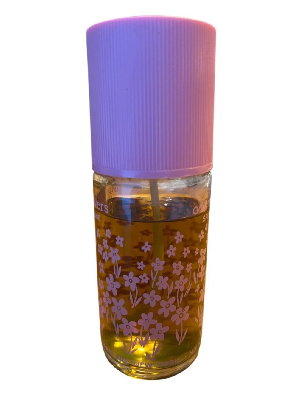 Vtg April Showers 3 Oz Spray Cologne Blended In USA Pink Floral 80% Full - Picture 2 of 4